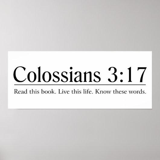 Lees de Bijbelcolossians 3:17 Poster (Voorkant)