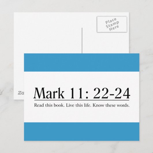 Lees de bijbelmarkering 11:22-24 briefkaart (Voorkant / Achterkant)