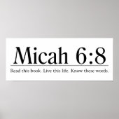Lees de Bijbelse Micah 6:8 Poster (Voorkant)