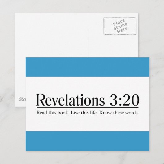 Lees de bijbelversies 3:20 briefkaart (Voorkant / Achterkant)