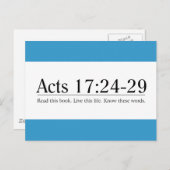 Lees de Bijbelwetten 17:24-29 Briefkaart (Voorkant / Achterkant)