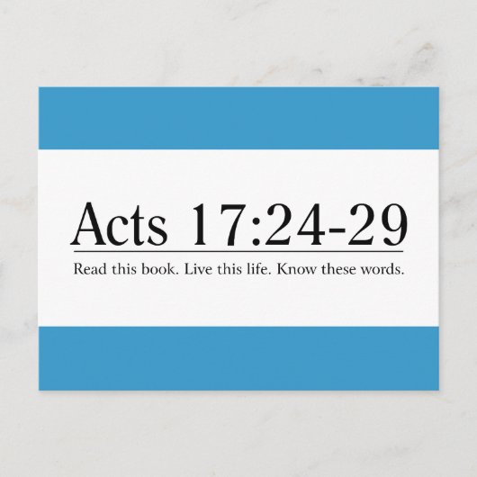 Lees de Bijbelwetten 17:24-29 Briefkaart (Voorkant)