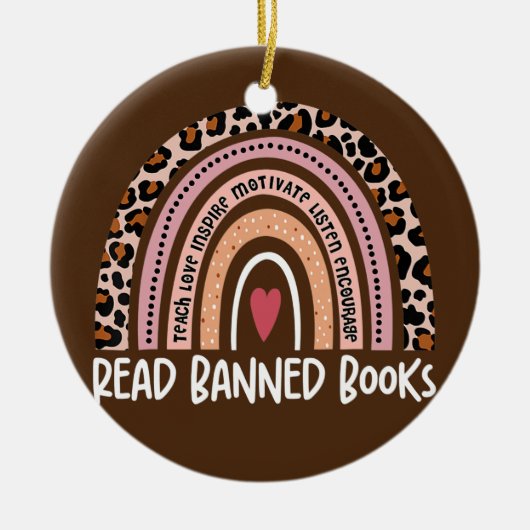 Lees de boekenluipaard voor boekovers keramisch ornament (Voorkant)