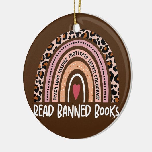 Lees de boekenluipaard voor boekovers keramisch ornament (Links)