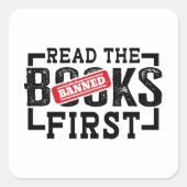 Lees de boekenoverlagen van de banken vierkante sticker (Voorkant)