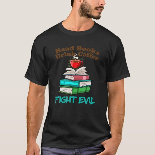 Lees de Drink van Boeken Koffiegevecht Evel Bookwo T-shirt (Voorkant)