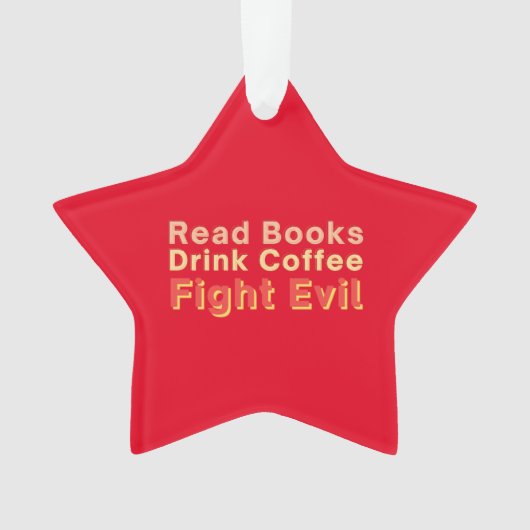 Lees de Drink van Boeken Koffiegevecht Ornament (voorkant)