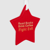 Lees de Drink van Boeken Koffiegevecht Ornament (voorkant)