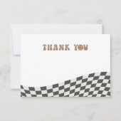 Lees de eerste geruite retro van Cool Dude Boy Bedankkaart (Voorkant)