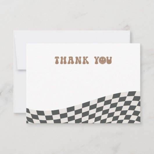 Lees de eerste geruite retro van Cool Dude Boy Bedankkaart (Voorkant)