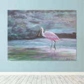 Lees de Florida-Roseate Spoonbill Canvas Print (Insitu (Houten vloer))