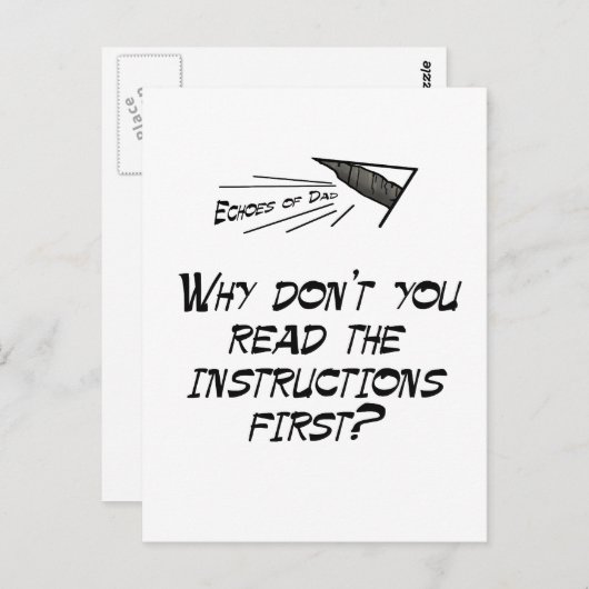 Lees de instructies briefkaart (Voorkant / Achterkant)