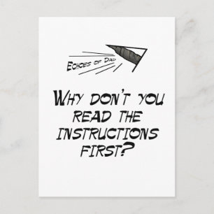 Lees de instructies briefkaart