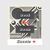 Lees de kamer Retro Custom-Cut Vinyl Sticker (Vel)