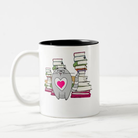 Lees de kat van de kamer tweekleurige koffiemok (Links)