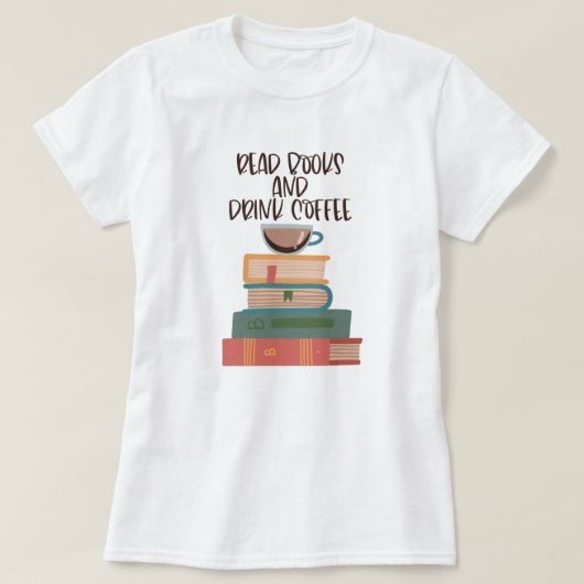 Lees de Koffie T-Shirt van de Drink van Boeken (Design voorkant)