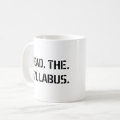 lees de syllabus koffiemok (Voorkant links)