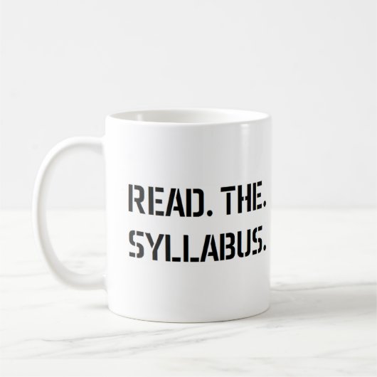 lees de syllabus koffiemok (Links)