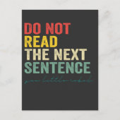 Lees de volgende zin Funny  Retro niet Briefkaart (Voorkant)