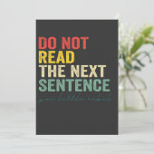 Lees de volgende zin Funny  Retro niet Kaart (Staand voorkant)