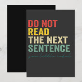 Lees de volgende zin Funny  Retro niet Kaart (Voorkant / Achterkant)
