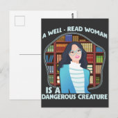 Lees de vrouw die gevaarlijk is voor de creatie va briefkaart (Voorkant / Achterkant)