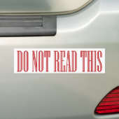 lees deze bumpersticker niet (Op auto)