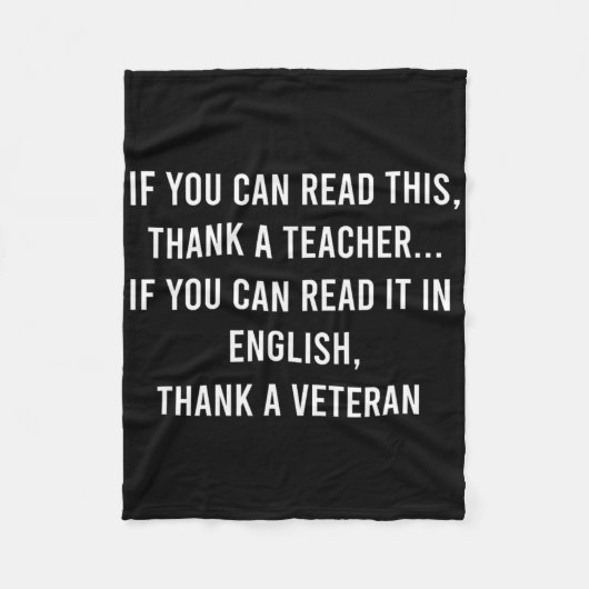 Lees Dit Bedank Een Leraar, Lees In Het Engels Bed Fleece Deken (Voorkant)