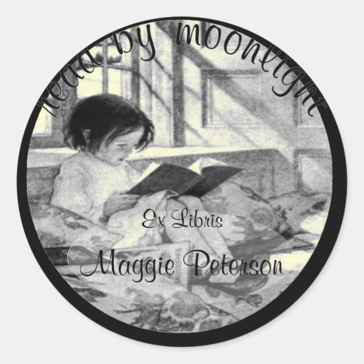 Lees door Moonlight  Bookplate Ronde Sticker (Voorkant)