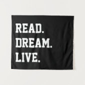 Lees Dream Live. Aangepaste Motivatie wandkunst Wandkleed (Voorkant (horizontaal))
