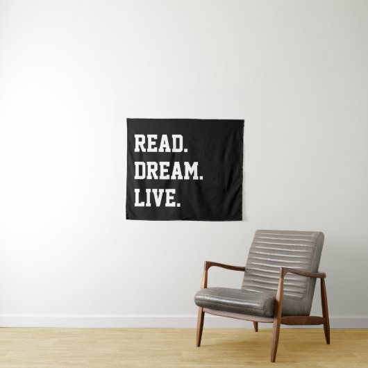 Lees Dream Live. Aangepaste Motivatie wandkunst Wandkleed (In Situ (horizontaal))