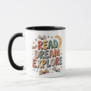 Lees Droomboeken Ontdek Crescent Moon Whimsical Mok
