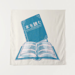 Lees een boek Kanji Japanse tekst Wandkleed
