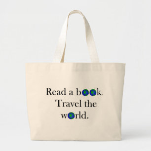 Lees een boek Reis the World Grote Tote Bag