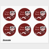 Lees een boekmaand: I Love Books Ronde Sticker (Vel)