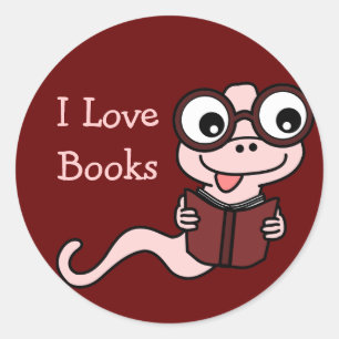 Lees een boekmaand: I Love Books Ronde Sticker