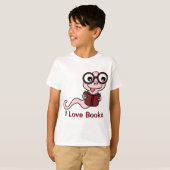 Lees een boekmaand: I Love Books T-shirt (Voorkant volledig)