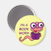 Lees een boekmaand: Ik ben een boekenworm Magneet (Voorkant / Achterkant)