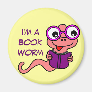 Lees een boekmaand: Ik ben een boekenworm Magneet