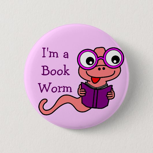 Lees een boekmaand: Ik ben een boekenworm Ronde Button 5,7 Cm (Voorkant)