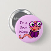 Lees een boekmaand: Ik ben een boekenworm Ronde Button 5,7 Cm (Voorkant /achterkant)