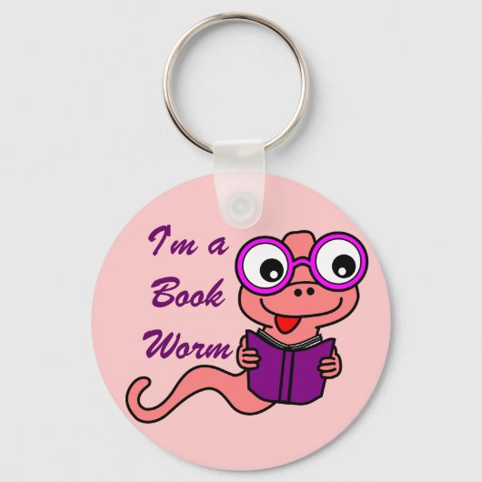Lees een boekmaand: Ik ben een boekenworm Sleutelhanger (Voorkant)