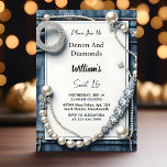 Lees Elegant Gem Bling Denim en Diamonds Sweet 16 Kaart<br><div class="desc">Lees de allure van verfijning met onze "Read Elegant Gem Bling Denim And Diamonds" Sweet 16 Uitnodiging! Dit exclusieve ontwerp combineert de ontspannen charme van denim op een meesterlijke manier met de verblindende schittering van diamanten en belooft een viering van stijl en verfijning. De uitnodiging nodigt u uit om in...</div>