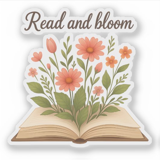 Lees en bloei Sticker (Voorkant)