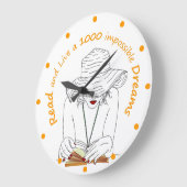 Lees en leef een 1000 onmogelijke dromen grote klok (Hoek)