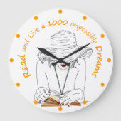 Lees en leef een 1000 onmogelijke dromen grote klok (Voorkant)