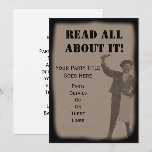 LEES ER ALLEMAAL OVER! Krantenkopgroep Uitnodiging (Voorkant / Achterkant)