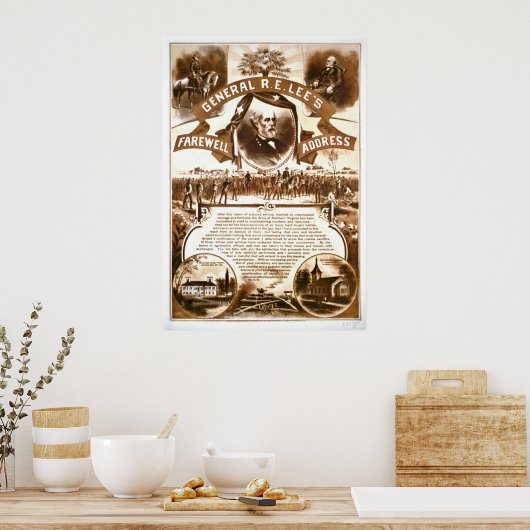 Lee's Farewell Adres 1865 Poster (Keuken)