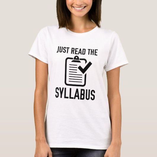 Lees gewoon de Syllabus T-shirt (Voorkant)