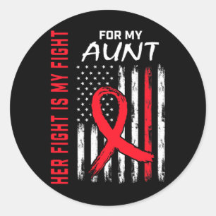 Lees haar gevecht tante hartziekte bewustzijn USA Ronde Sticker